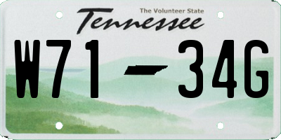 TN license plate W7134G
