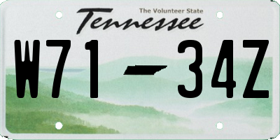 TN license plate W7134Z