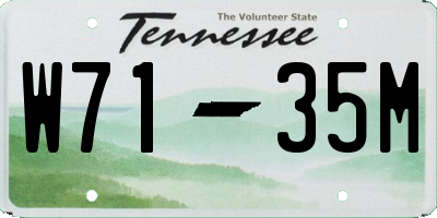 TN license plate W7135M