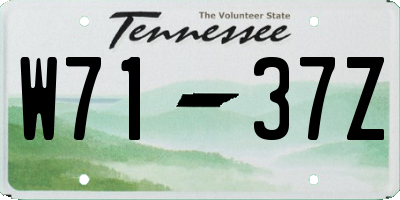 TN license plate W7137Z