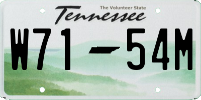 TN license plate W7154M