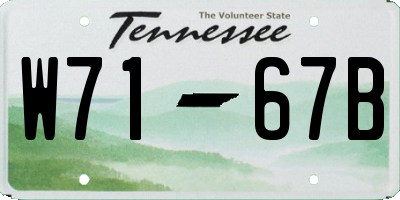 TN license plate W7167B