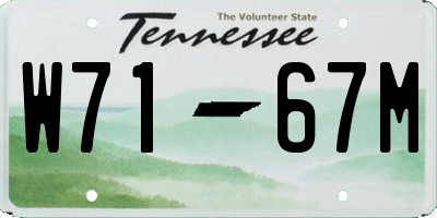TN license plate W7167M