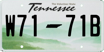TN license plate W7171B