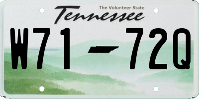 TN license plate W7172Q