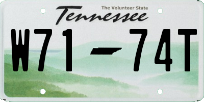 TN license plate W7174T