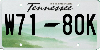 TN license plate W7180K