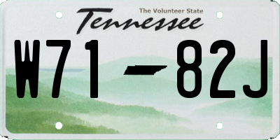 TN license plate W7182J