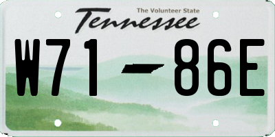 TN license plate W7186E