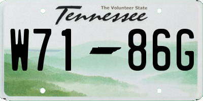 TN license plate W7186G