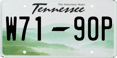 TN license plate W7190P