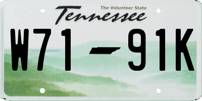 TN license plate W7191K