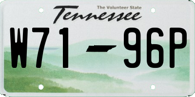 TN license plate W7196P