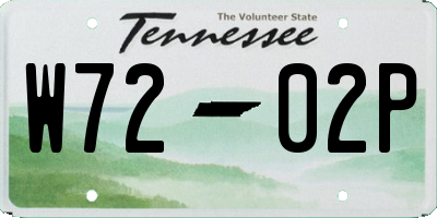 TN license plate W7202P