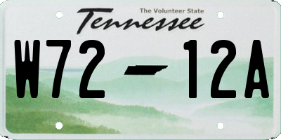 TN license plate W7212A
