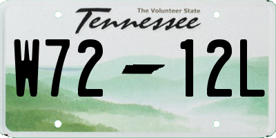TN license plate W7212L