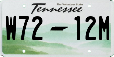 TN license plate W7212M