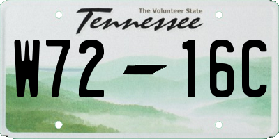 TN license plate W7216C