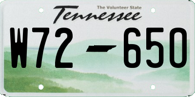 TN license plate W7265O