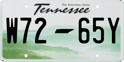 TN license plate W7265Y