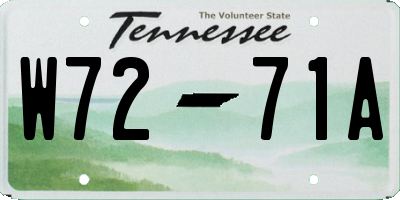 TN license plate W7271A