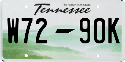 TN license plate W7290K