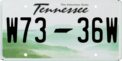 TN license plate W7336W