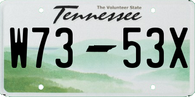 TN license plate W7353X