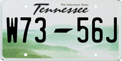 TN license plate W7356J