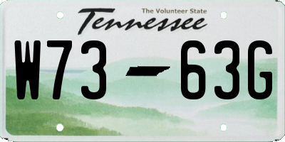 TN license plate W7363G
