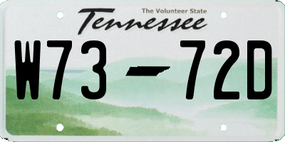 TN license plate W7372D
