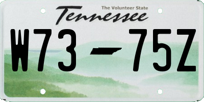 TN license plate W7375Z