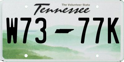 TN license plate W7377K