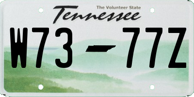 TN license plate W7377Z