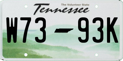 TN license plate W7393K