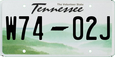 TN license plate W7402J