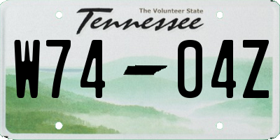 TN license plate W7404Z