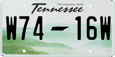 TN license plate W7416W