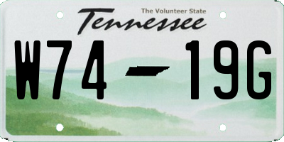 TN license plate W7419G