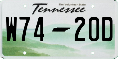 TN license plate W7420D