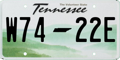 TN license plate W7422E