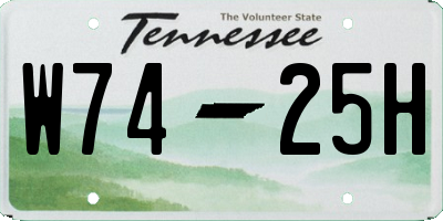 TN license plate W7425H