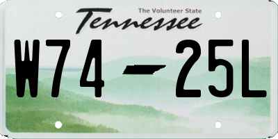 TN license plate W7425L