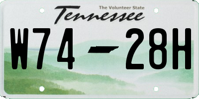 TN license plate W7428H