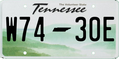 TN license plate W7430E