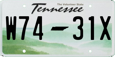 TN license plate W7431X