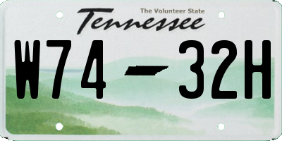 TN license plate W7432H