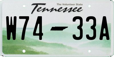 TN license plate W7433A