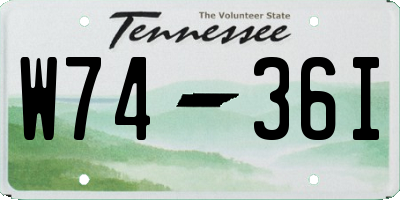 TN license plate W7436I