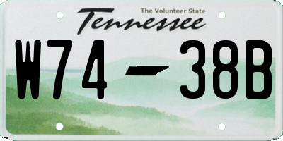 TN license plate W7438B
